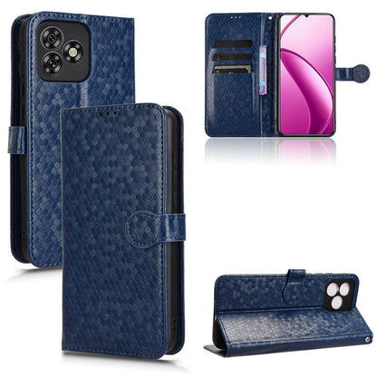 Slim Flip Polka-Dots Phone Case with Card Holder for Oukitel C53, Blue