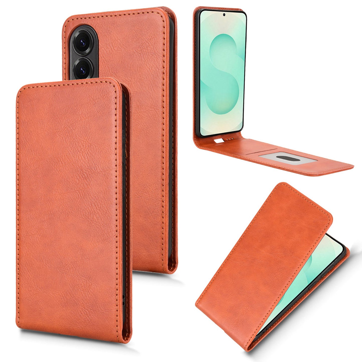 Samsung Galaxy S25 Edge Flip Case | Sxiakai Series, Brown