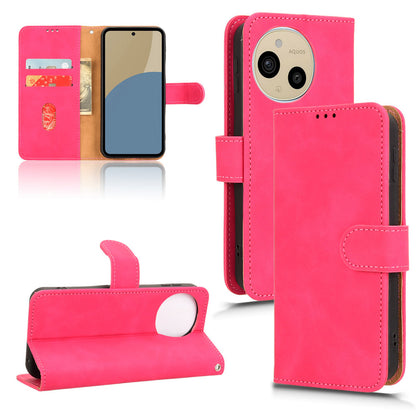 Wallet Case with Card Holder Flip Magnetic Protective Cover for Sharp AQUOS Sense9, Pink