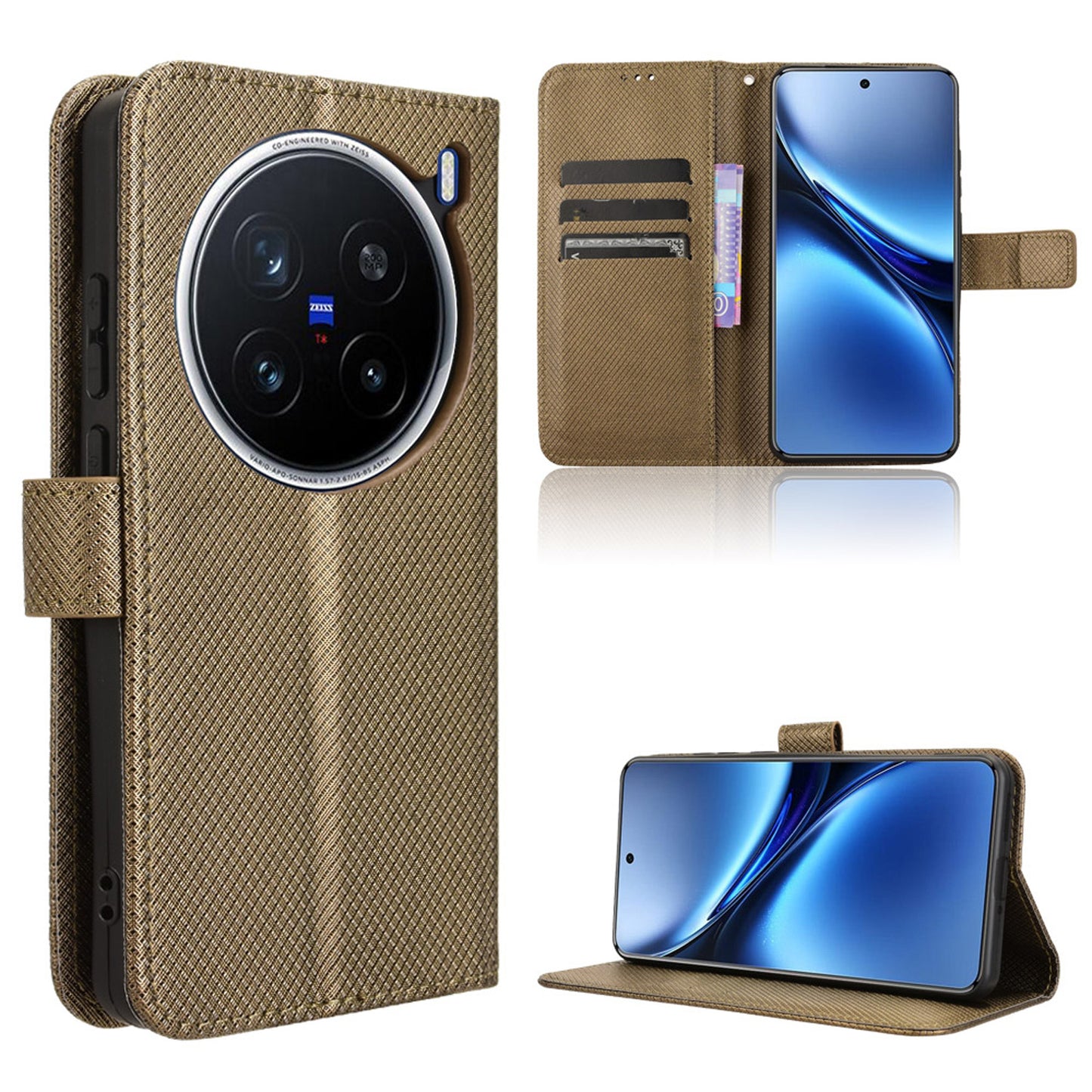 Wallet Case for VIVO X200 Pro, Bronzed