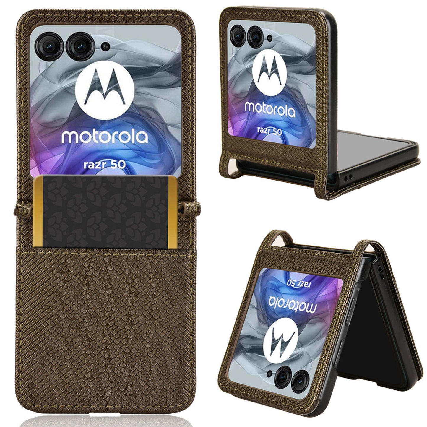 Wallet Case for Motorola Razr 50, Bronzed