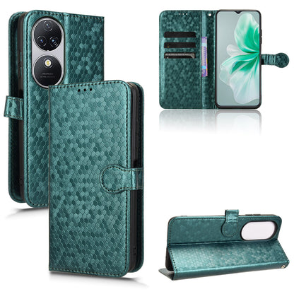 Slim Flip Polka-Dots Phone Case with Card Holder for Oukitel C38, Green