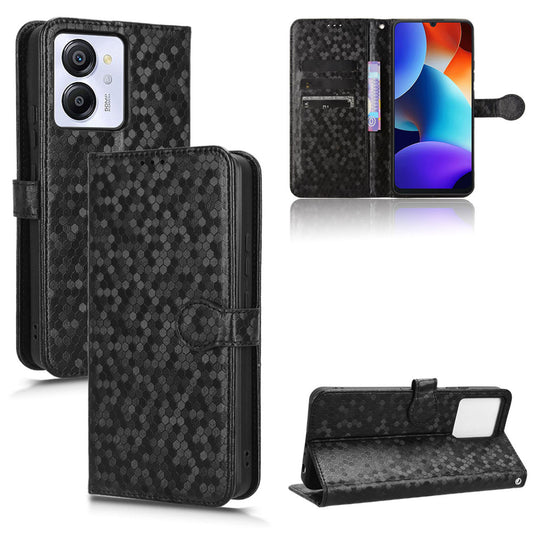 Slim Flip Polka-Dots Phone Case with Card Holder for Blackview COLOR 8, Black