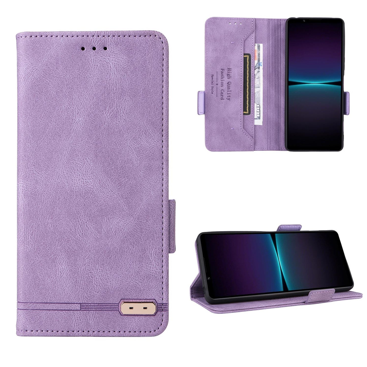 Slim Wallet Folio Flip Case for Xiaomi 15, Purple