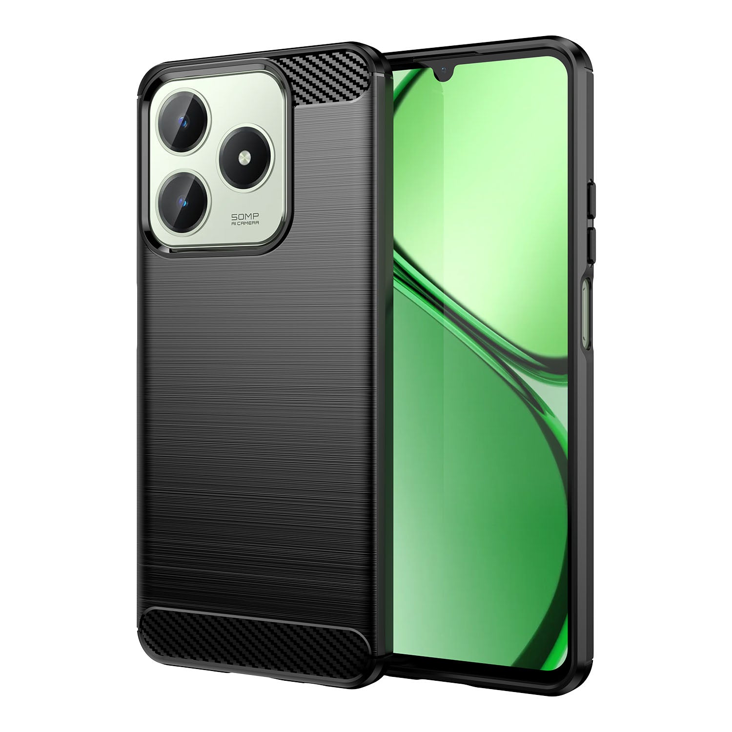 Soft TPU Non-Slip Bumper Protection Case for Realme C61, Black