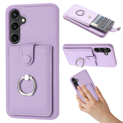 for Samsung Galaxy A55 5G Wallet Case with Card Holder, Purple