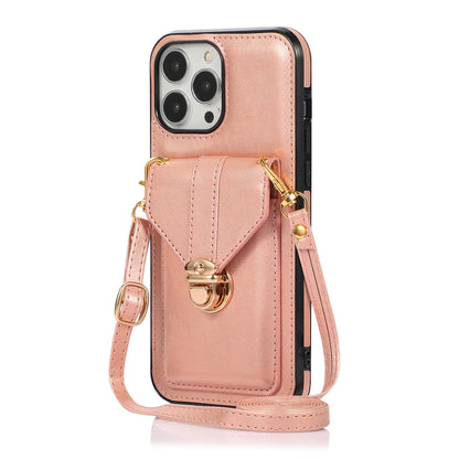 Crossbody Wallet Case with Wrist Strap Shoulder Protective Cover for iPhone 14 Pro