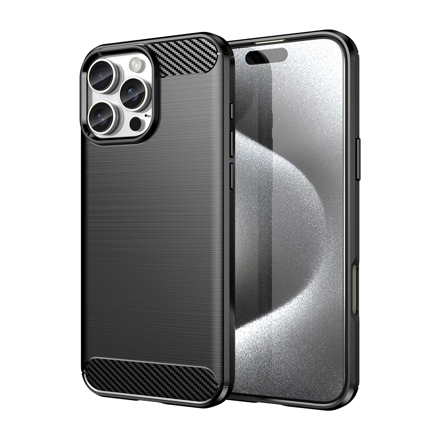 Soft TPU Non-Slip Bumper Protection Case for iPhone 16 Pro, Black