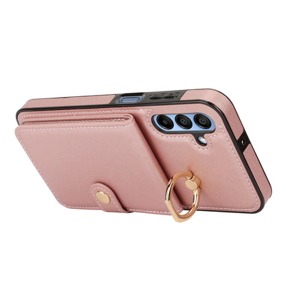 for Samsung Galaxy A15 5G Wallet Case with Card Holder, Rose Gold