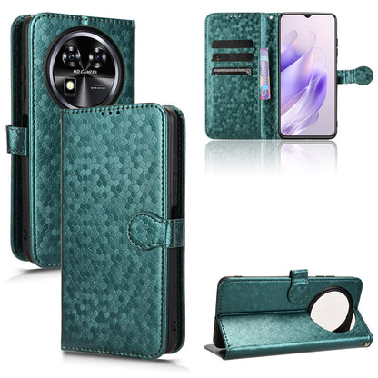 Slim Flip Polka-Dots Phone Case with Card Holder for Oukitel C37, Green