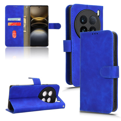 Wallet Case with Card Holder Flip Magnetic Protective Cover for VIVO X100 Ultra, Blue