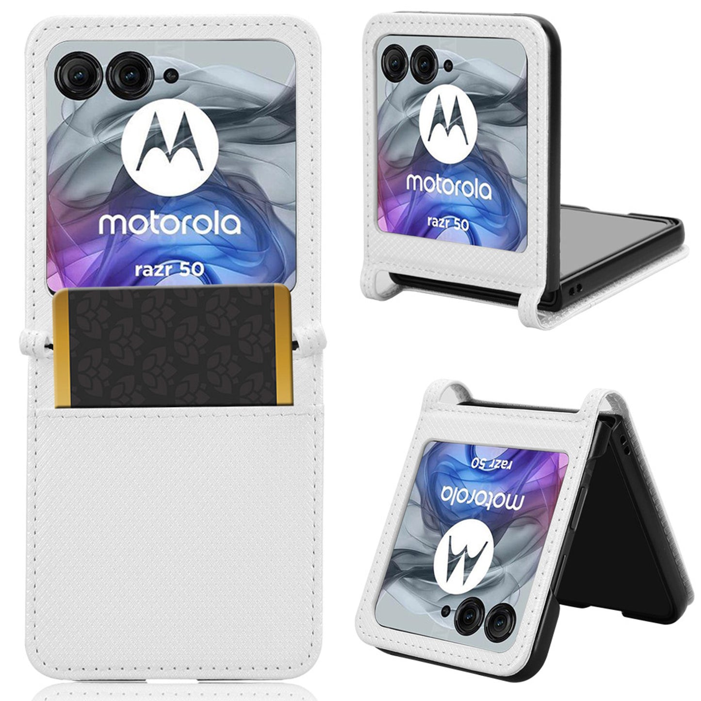 Wallet Case for Motorola Razr 50, White