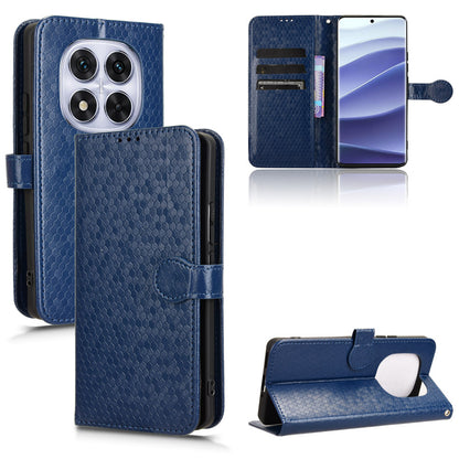 Slim Flip Polka-Dots Phone Case with Card Holder for Redmi Note 14 Pro Plus 5G, Blue