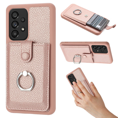 for Samsung Galaxy A53 5G Wallet Case with Card Holder, Rose Gold