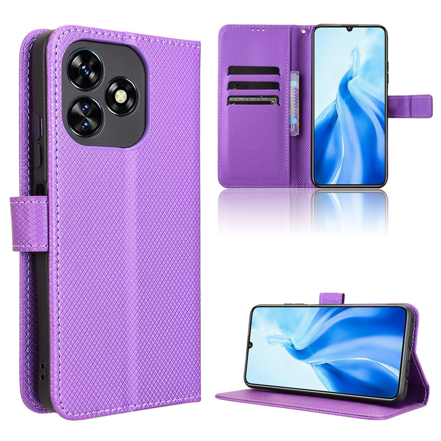 Wallet Case for Oukitel C51, Purple