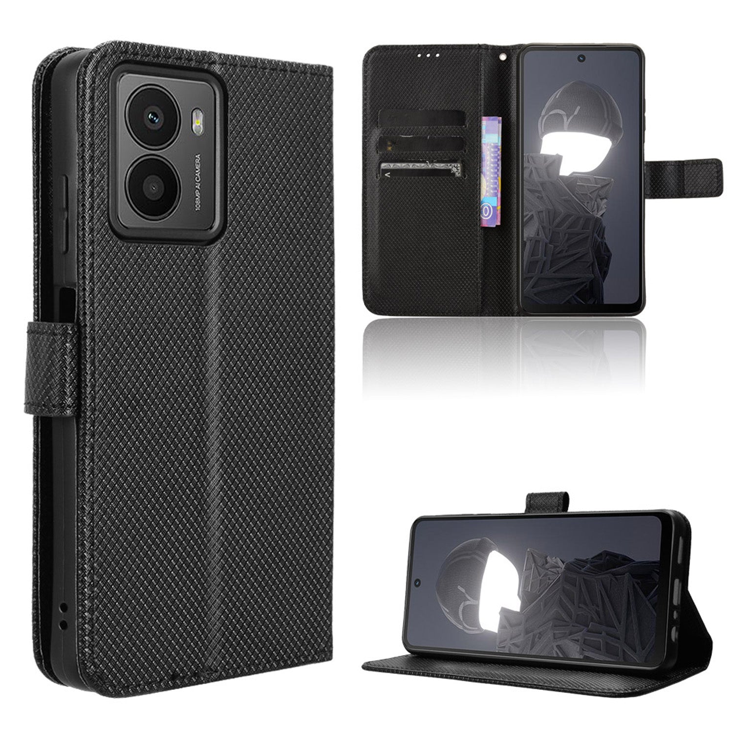 Wallet Case for HMD Fusion, Black