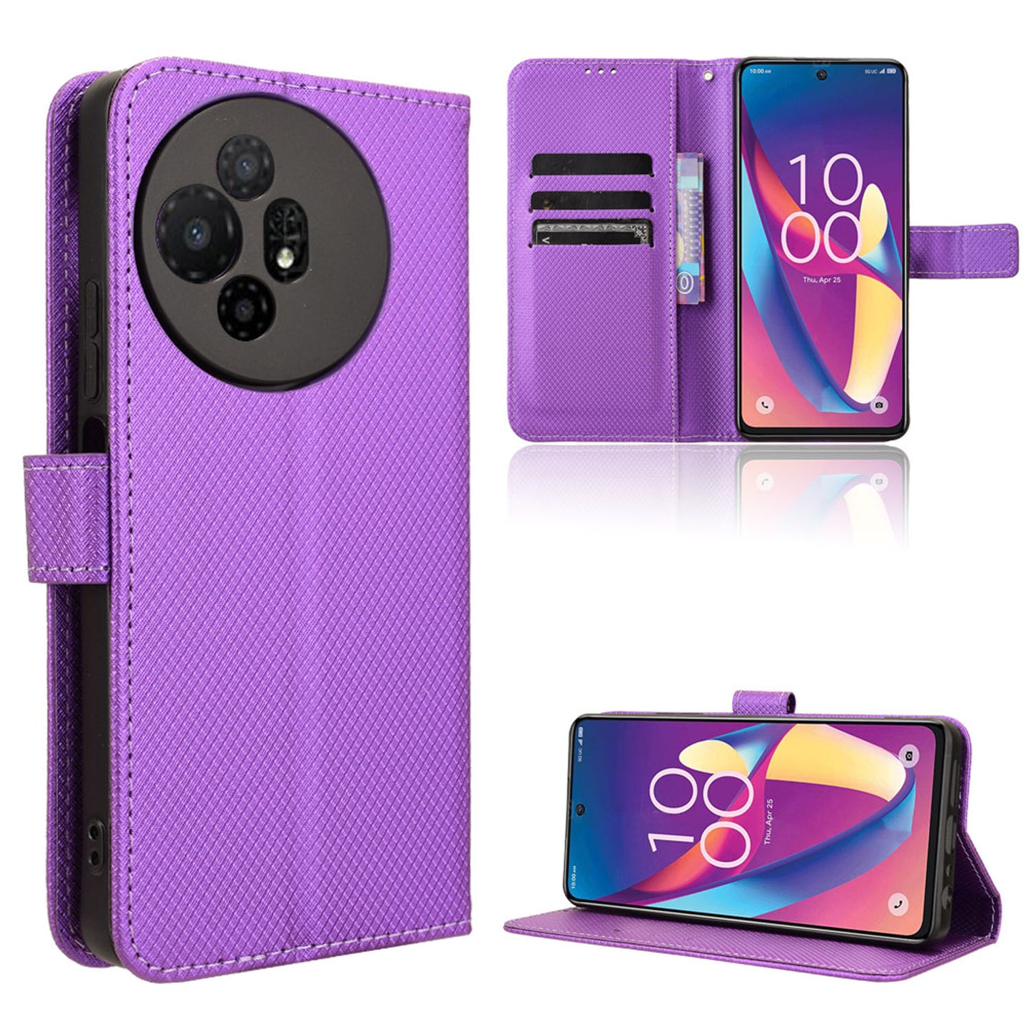 Wallet Case for TCL 50 XL 5G, Purple