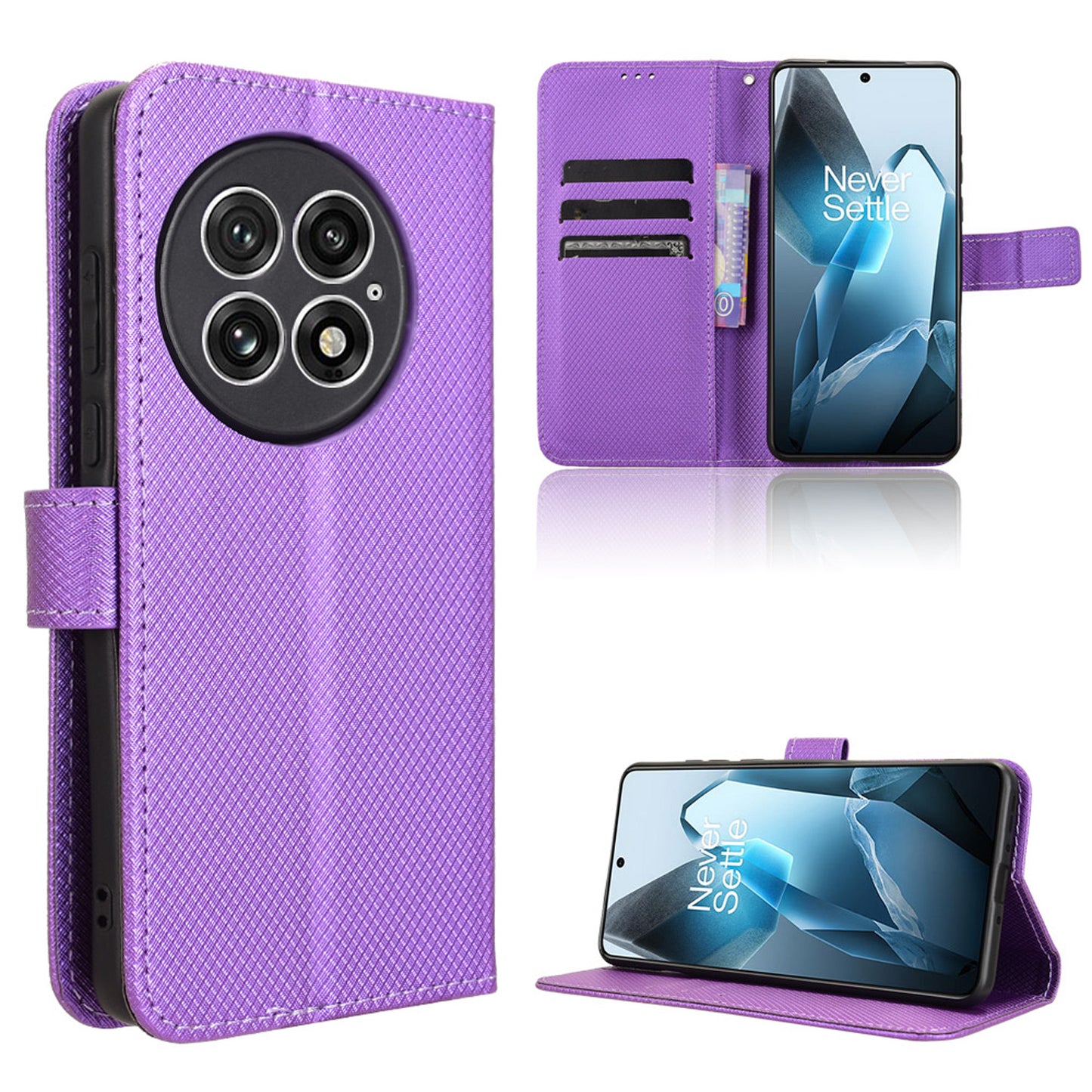 Wallet Case for OnePlus 13, Purple