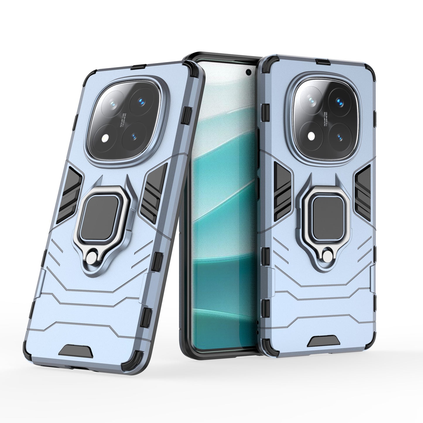 Support Magnetic Car Mounts Stylish Dual Layer Hard PC Back Case for Redmi Note 14 Pro Plus 5G