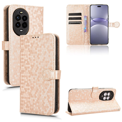 Slim Flip Polka-Dots Phone Case with Card Holder for Huawei Nova 13 Pro, Rose Gold