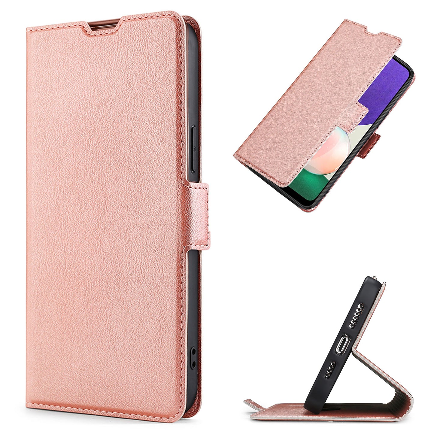 Ultra Slim Flip Folio Case for Sharp AQUOS Sense9, Rose Gold