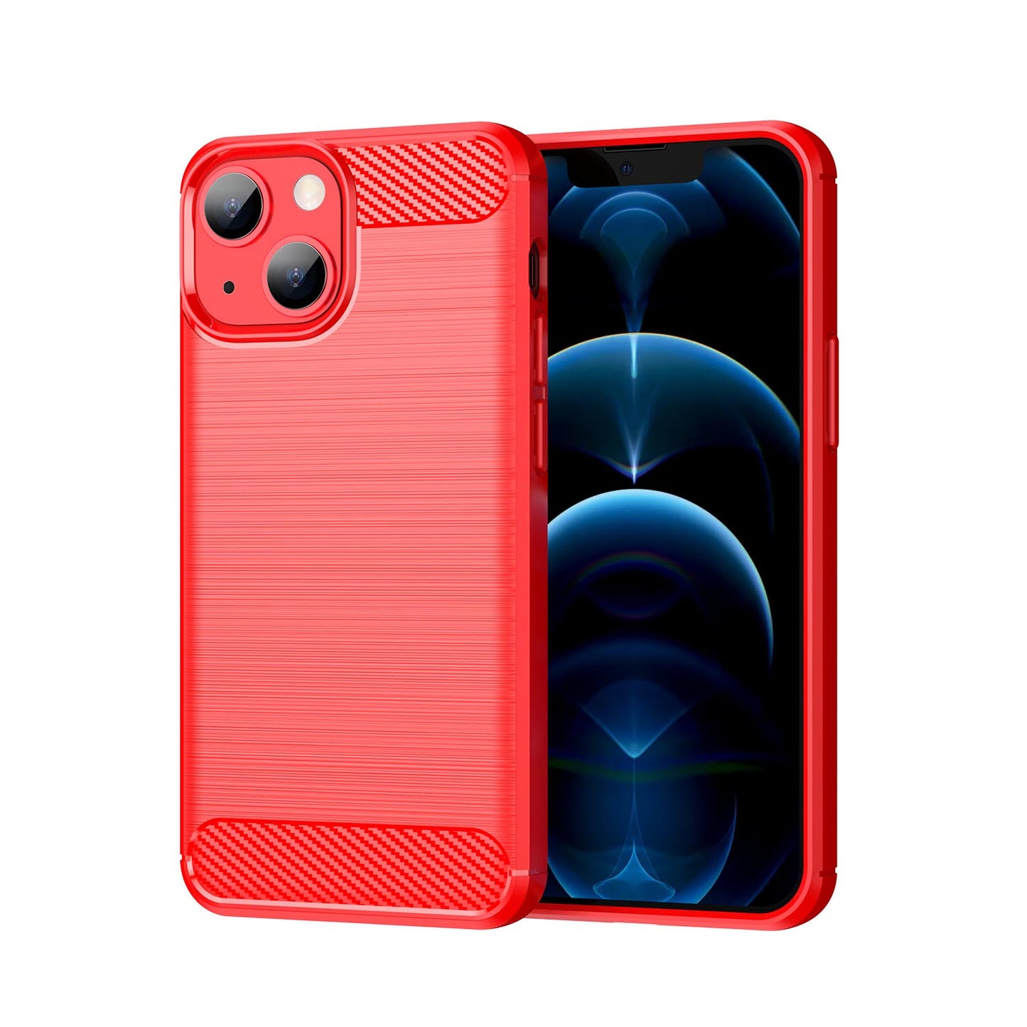 Soft TPU Non-Slip Bumper Protection Case for iPhone 13, Red