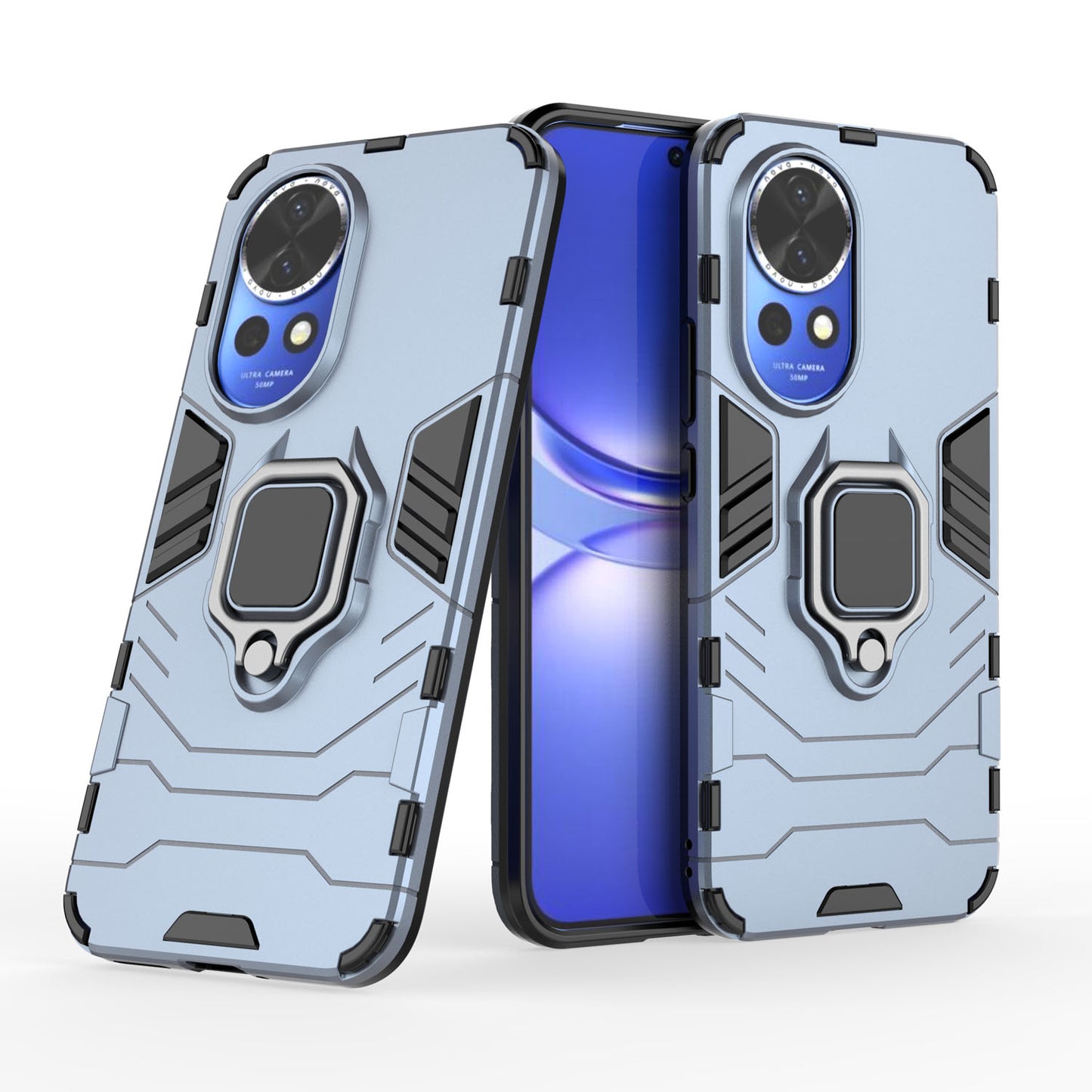 Support Magnetic Car Mounts Stylish Dual Layer Hard PC Back Case for Huawei Nova 12