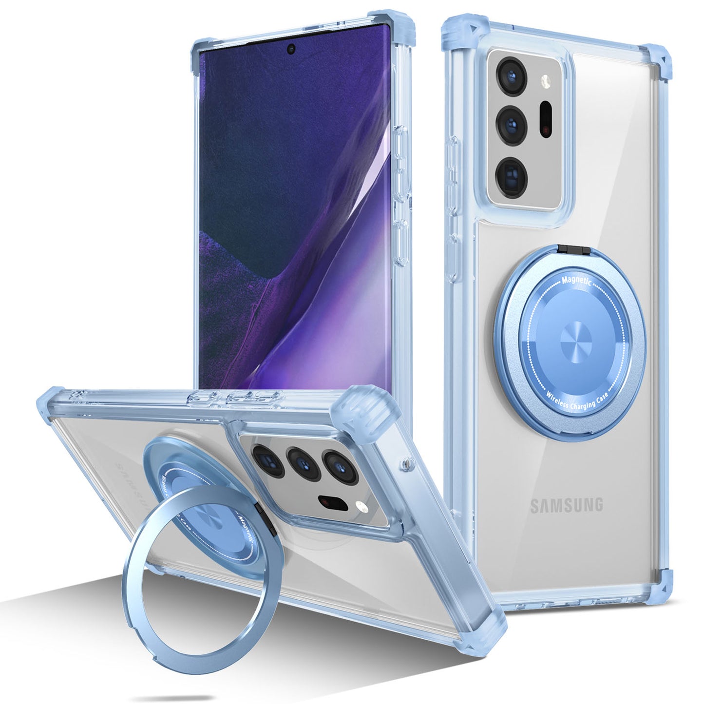 Samsung Galaxy Note20 Ultra 5G Case, Built in 360¡ã Magnetic Stand, Compatible with Magsafe, Blue