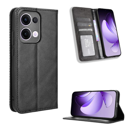 OPPO Reno13 5G Flip Folio Case with Card Holder Hidden Magnetic, Brown