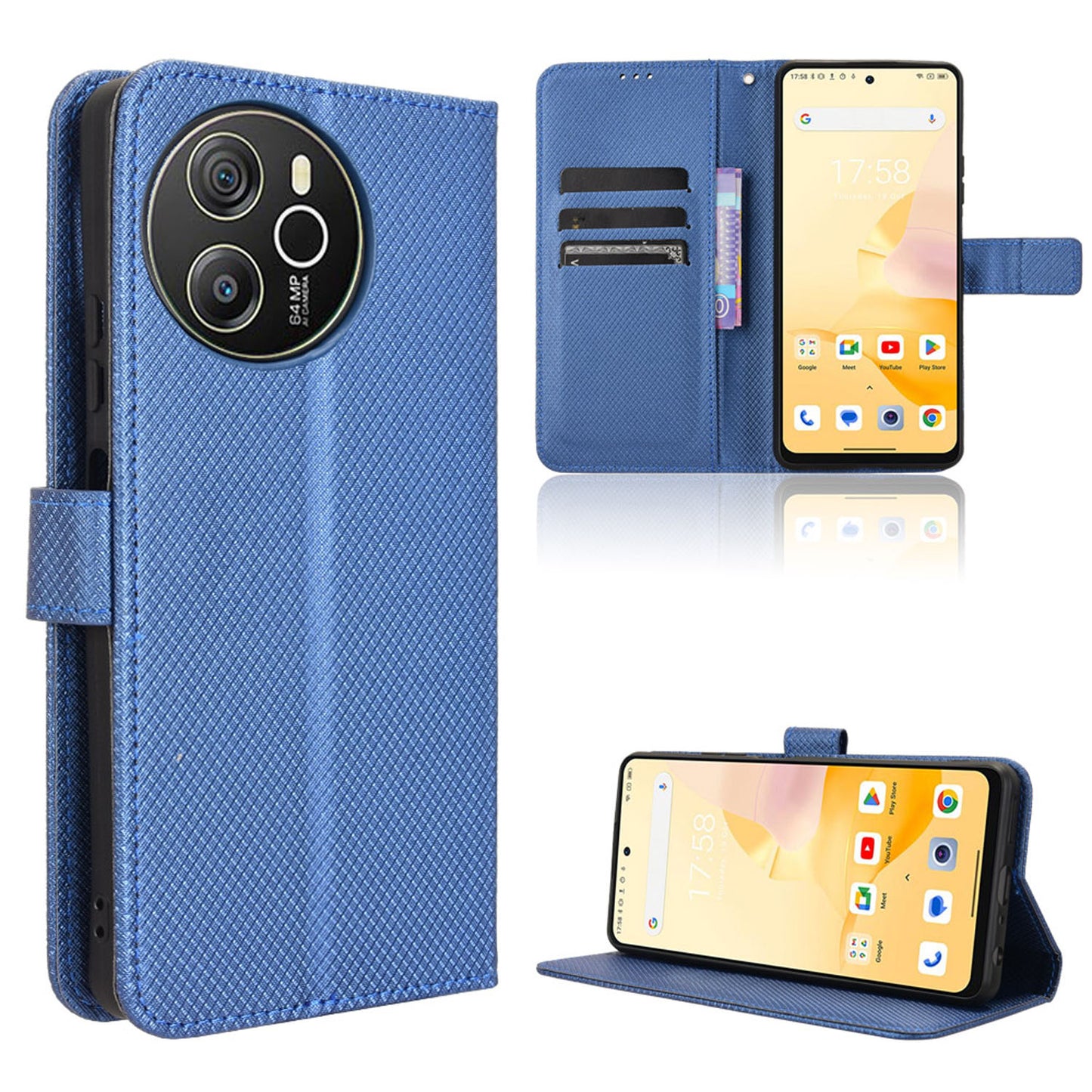 Wallet Case for Blackview SHARK 8, Blue