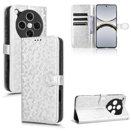 Slim Flip Polka-Dots Phone Case with Card Holder for OPPO Find X8 Pro, Silver