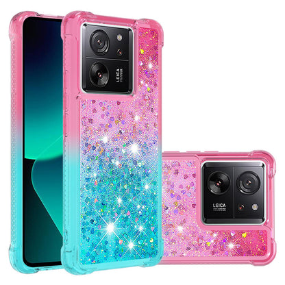 Xiaomi Redmi K60 Ultra Gradient Quicksand Series Bling Liquid TPU Case, Blue&Purple