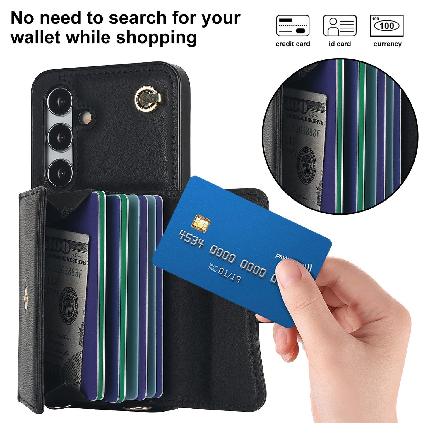 Samsung Galaxy S24+ Crossbody Wallet Case Xkfqkbgs Series