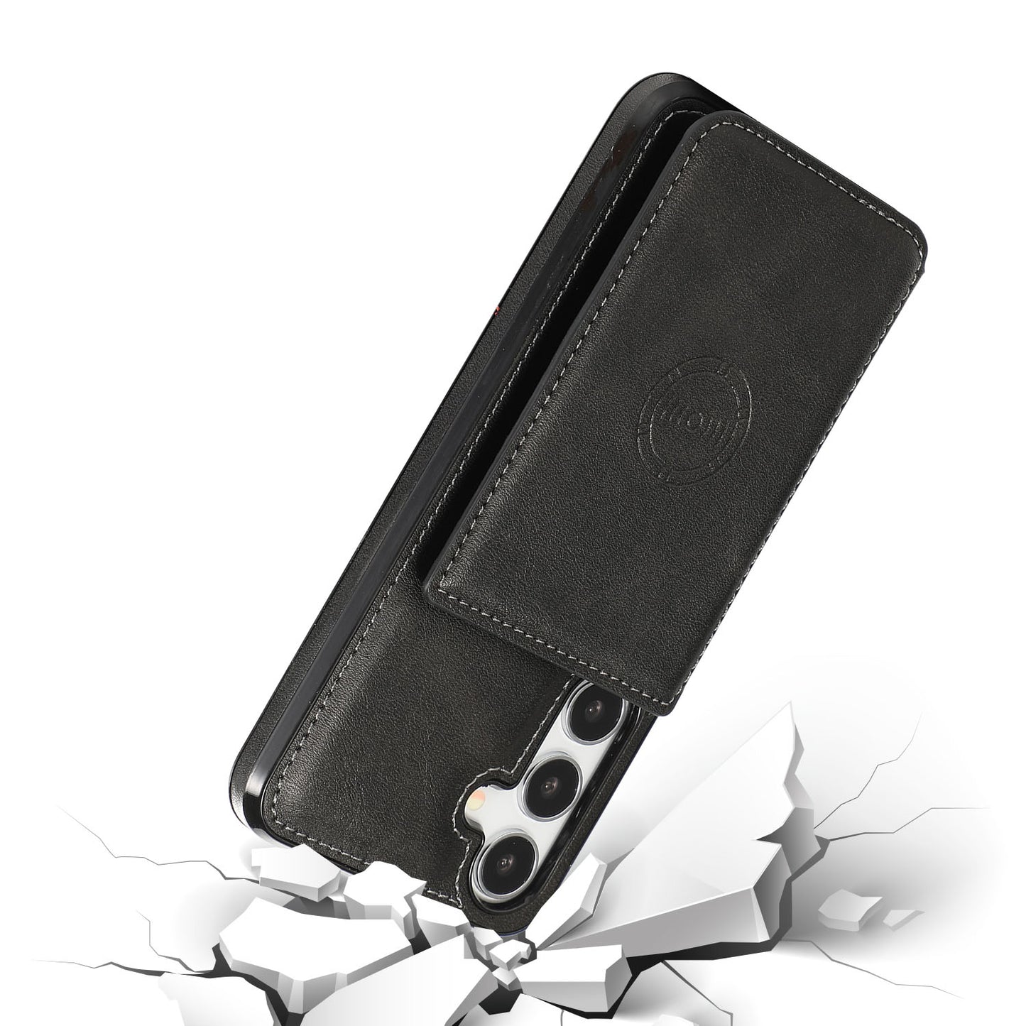 PU Leather Back Cover With Durable Button for Samsung Galaxy S24+