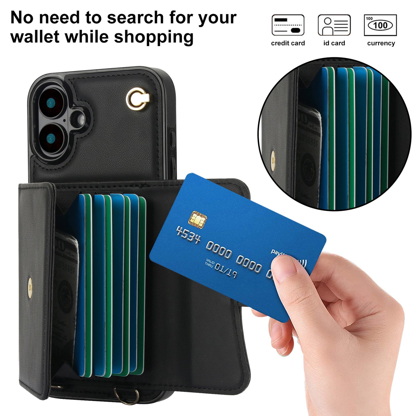 iPhone 16 Plus Wallet Case Xkfqkbgs Series