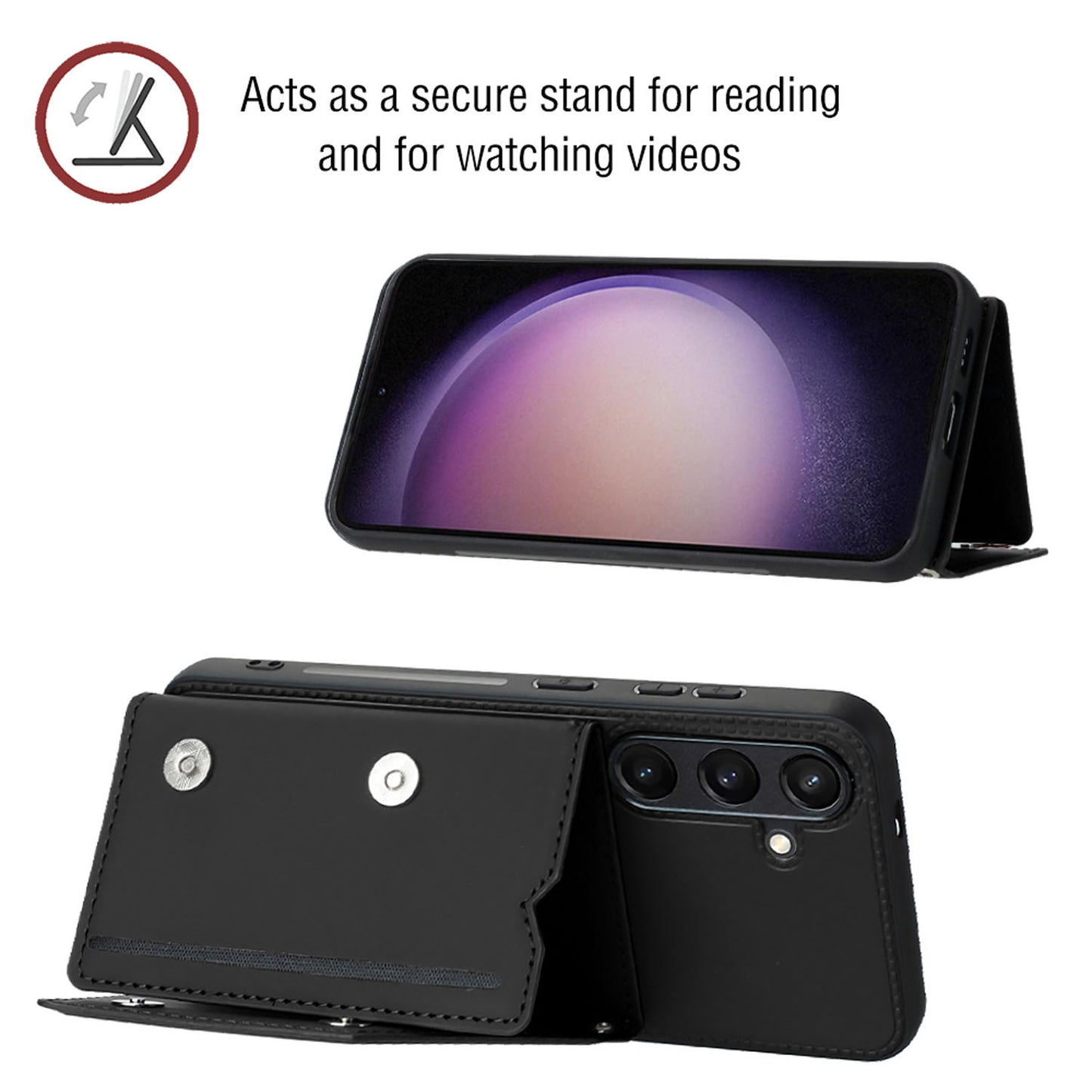 PU Leather Flip Shockproof Protective Cover for Samsung Galaxy S24