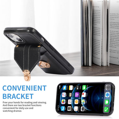 Crossbody Wallet Case with Wrist Strap Shoulder Protective Cover for iPhone 14 Plus