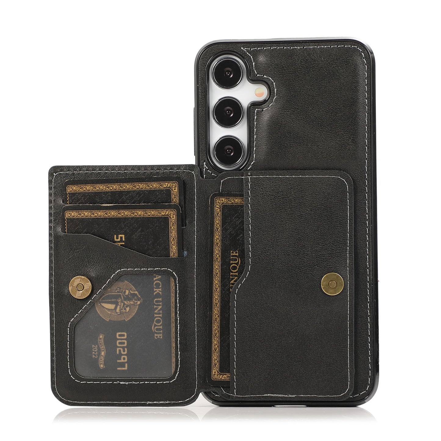 PU Leather Back Cover With Durable Button for Samsung Galaxy S24+