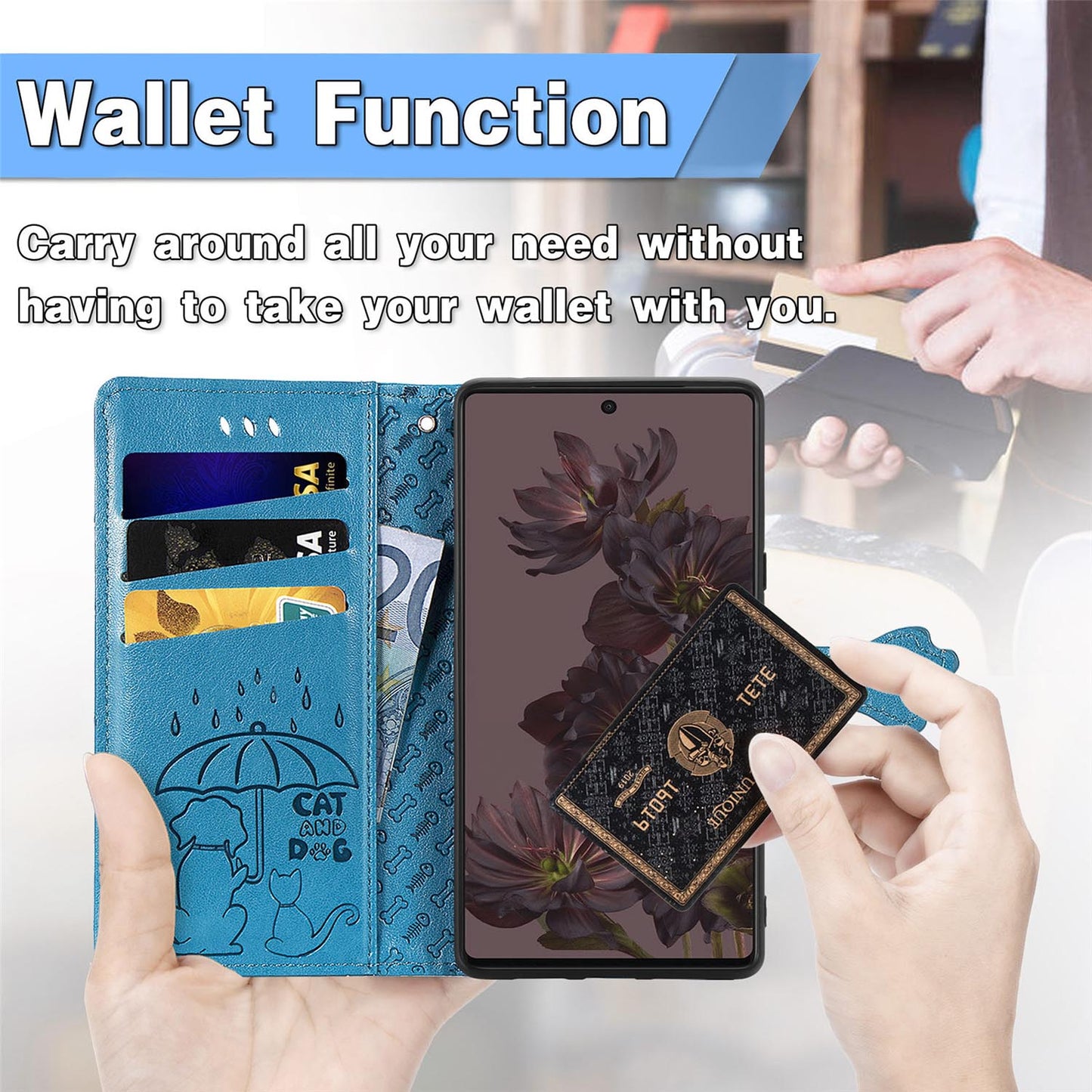 Xiaomi Redmi Note 13 Pro 4G Wallet Case Cat&dog Series