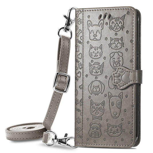 Wallet Case for Galaxy A56 A55 5G, Embossed Pattern Cartoon Style Crossbody Flip Phone Cover - Catdogyhgs Series