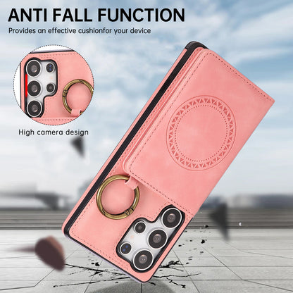 For Galaxy S25 S24 S23 Crossbody Wallet Case with Card Holder Magnetic Car Mount - Czcxxk Series