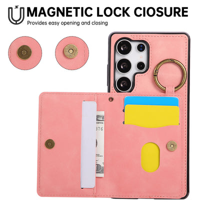 For Galaxy S25 S24 S23 Crossbody Wallet Case with Card Holder Magnetic Car Mount - Czcxxk Series