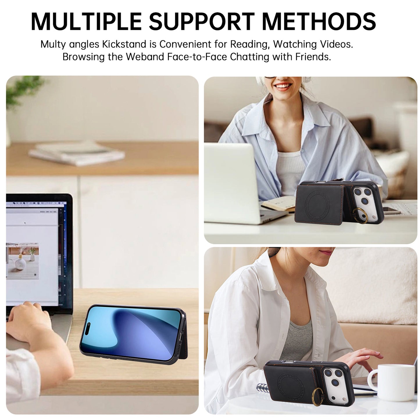For iPhone 17 16 15 Pro Max Crossbody Wallet Case with Card Holder Magnetic Car Mount - Czcxxk Series