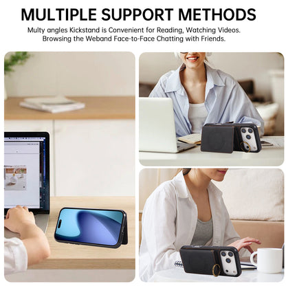 For iPhone 17 16 15 Pro Max Crossbody Wallet Case with Card Holder Magnetic Car Mount - Czcxxk Series