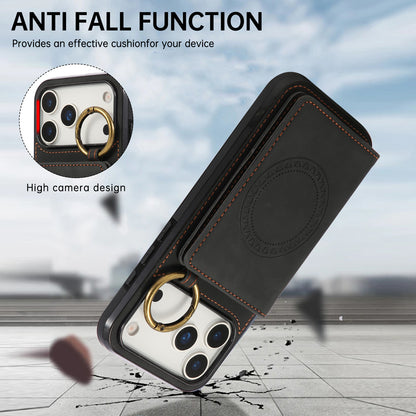 For iPhone 17 16 15 Pro Max Crossbody Wallet Case with Card Holder Magnetic Car Mount - Czcxxk Series