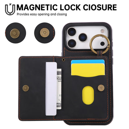 For iPhone 17 16 15 Pro Max Crossbody Wallet Case with Card Holder Magnetic Car Mount - Czcxxk Series