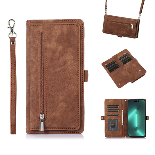 For Google Pixel 10 9A 8 Pro Wallet Case with Card Holder, PU Leather Magnetic Snap Flip Zipper Strap Phone Cover - Dgnllbgs Series