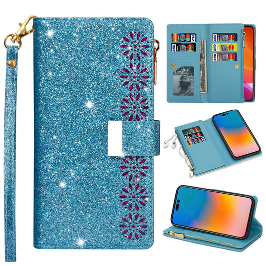 For Galaxy A56 A55 5G Wallet Case with 9 Card Slots and Zipper Pocket, PU Leather Phone Cover - Dkxkld Series
