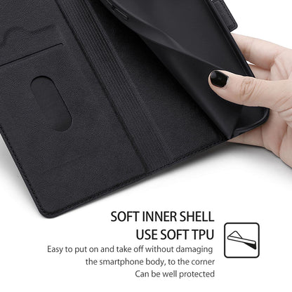 Compatible with Galaxy S25 Edge S24 FE Wallet Case, Ultra Slim Flip Folio PU Leather Cover - Dyck Series