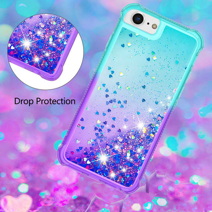 For iPhone 16e 15 Pro Max Glitter Case, Soft TPU Liquid Shockproof Phone Cover - Fsjbls Series